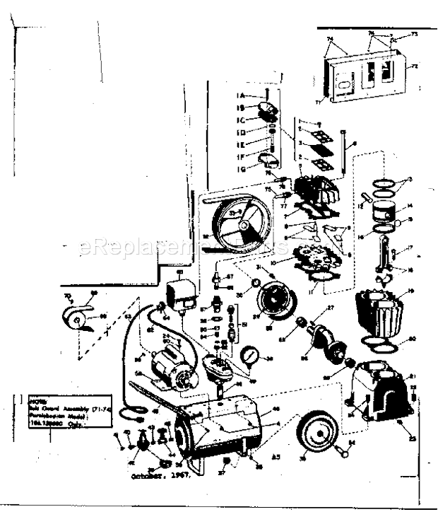 Page A Diagram and Parts List for 106153580  Craftsman Paint Sprayer