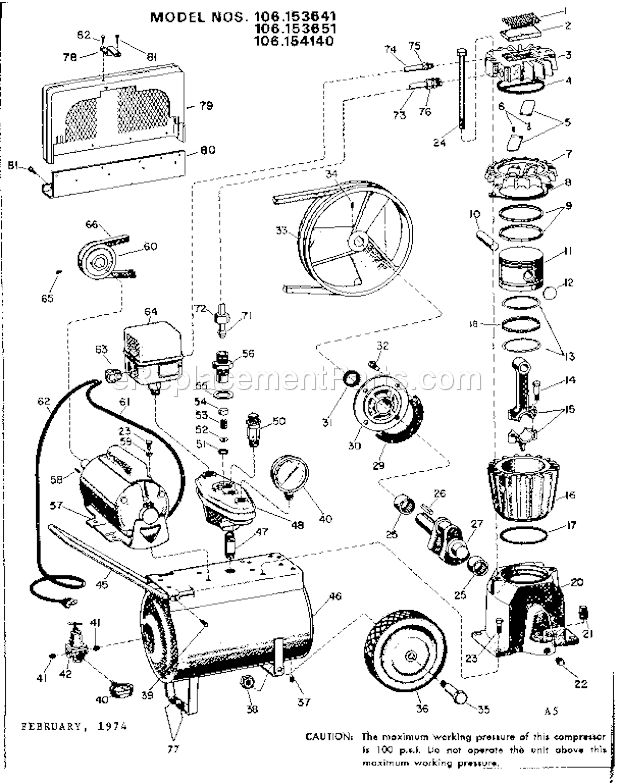 Unit Diagram and Parts List for 106153641  Craftsman Paint Sprayer
