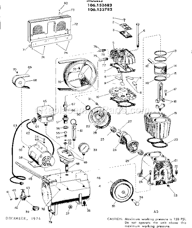 Unit Diagram and Parts List for 106153782  Craftsman Paint Sprayer