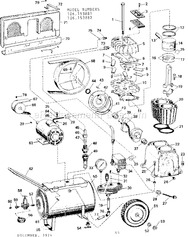 Unit Diagram and Parts List for 106153881  Craftsman Paint Sprayer