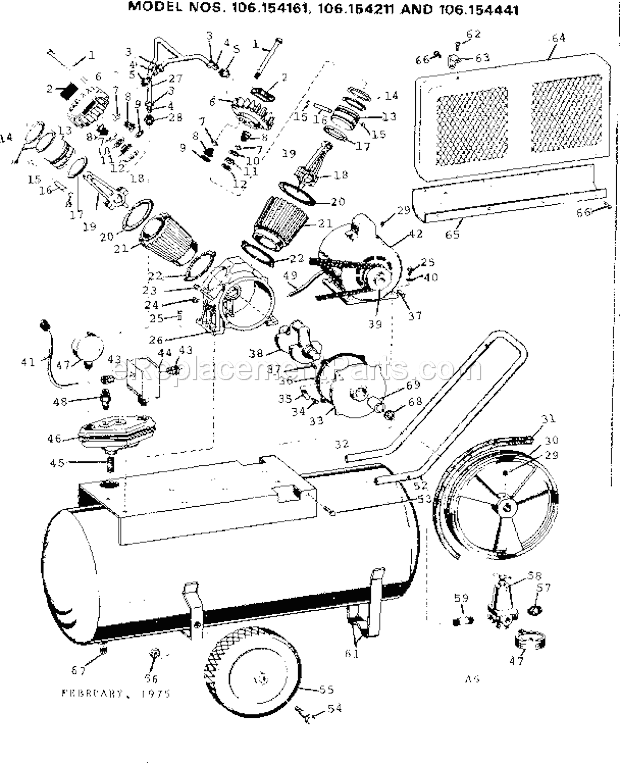 Page A Diagram and Parts List for 106154211  Craftsman Paint Sprayer