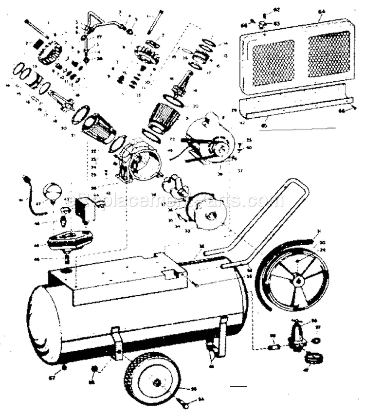 Page A Diagram and Parts List for 106154440  Craftsman Compressor
