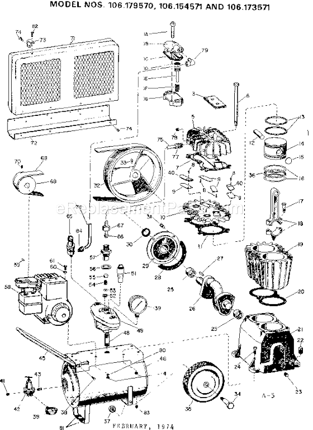 Page A Diagram and Parts List for 106154571  Craftsman Paint Sprayer