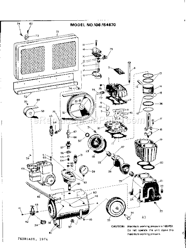 Page A Diagram and Parts List for 106154670  Craftsman Paint Sprayer