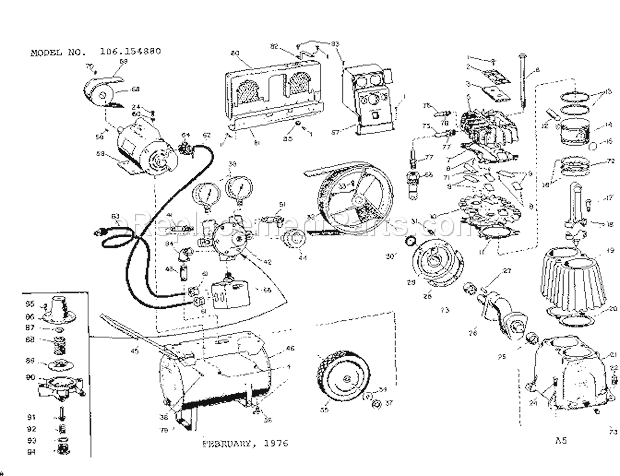 Page A Diagram and Parts List for 106154880  Craftsman Paint Sprayer