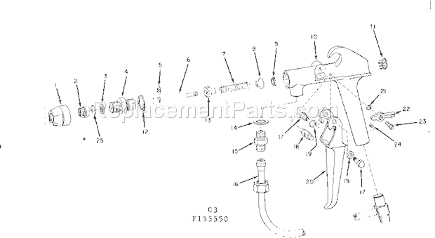 Page C Diagram and Parts List for 106155550  Craftsman Paint Sprayer