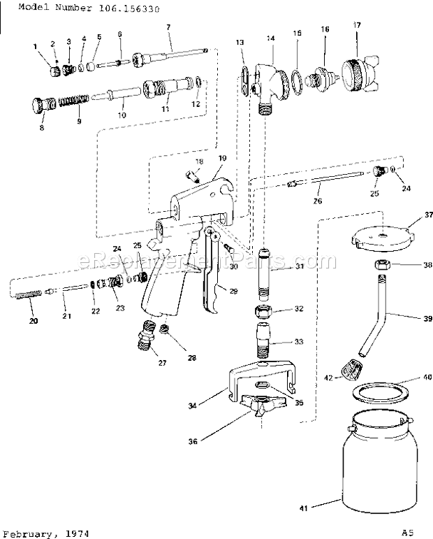 Page A Diagram and Parts List for 106156330  Craftsman Paint Sprayer