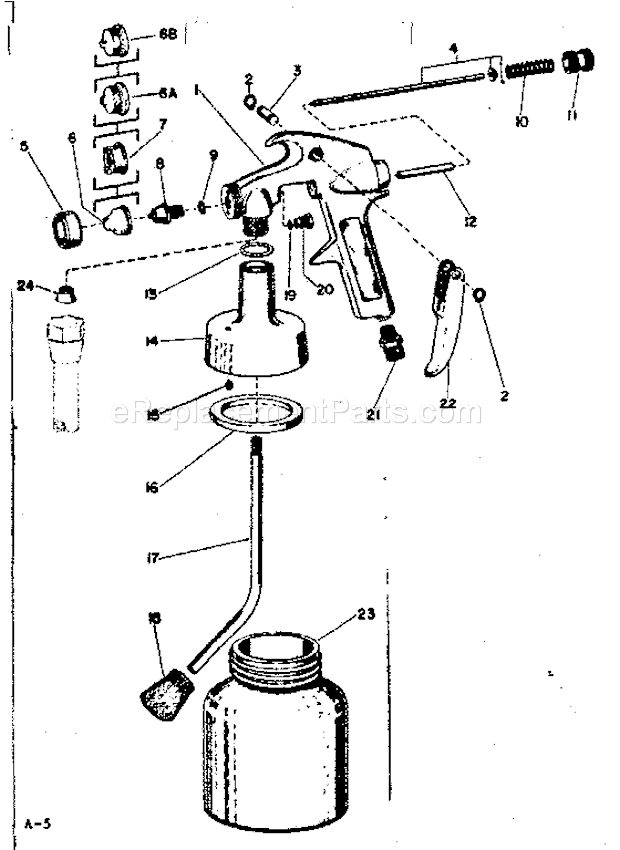 Page A Diagram and Parts List for 106156911  Craftsman Paint Sprayer
