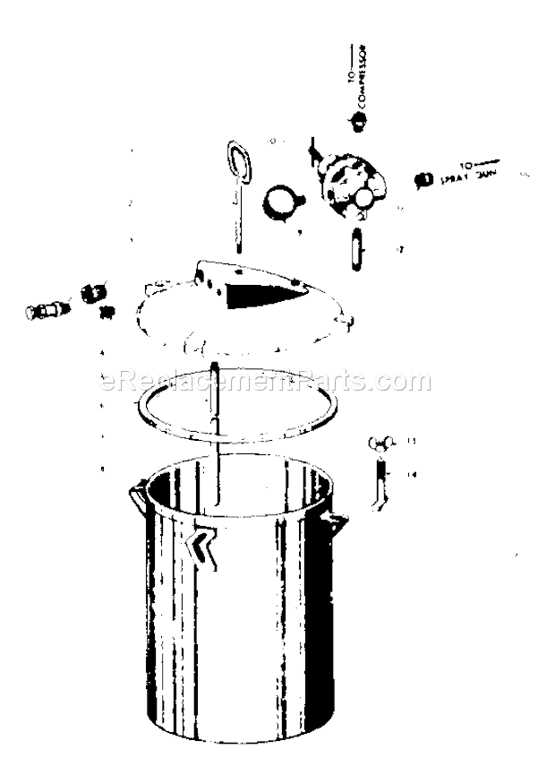 Replacement Parts Diagram and Parts List for 106161050  Craftsman Paint Sprayer