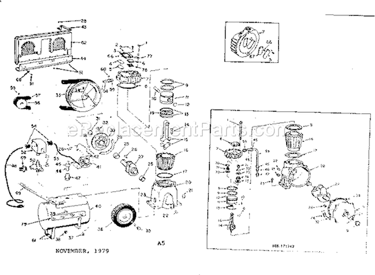 Page A Diagram and Parts List for 106171142  Craftsman Compressor