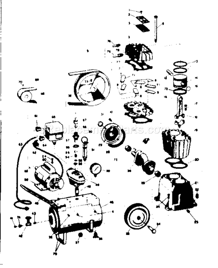 Page A Diagram and Parts List for 106174840  Craftsman Compressor