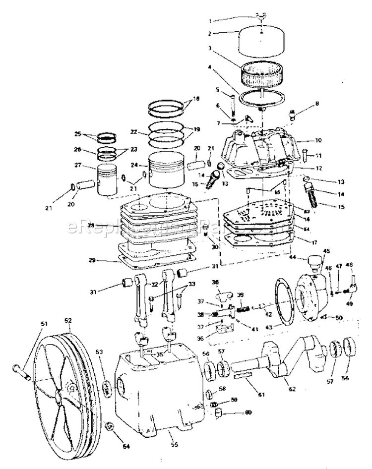 Page A Diagram and Parts List for 106175161  Craftsman Compressor