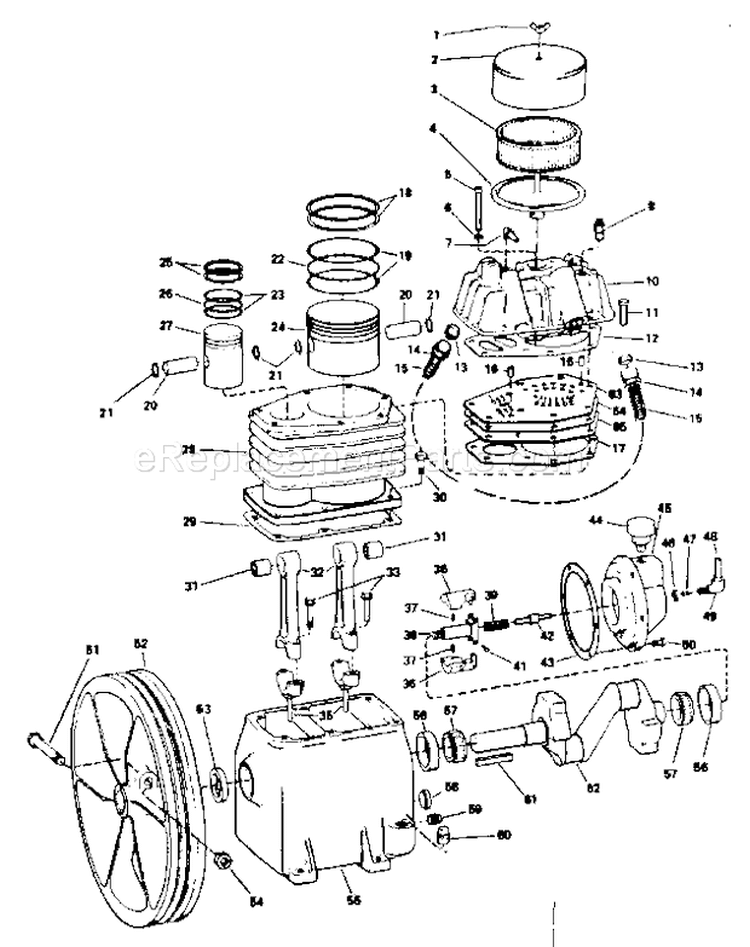 Page A Diagram and Parts List for 106175170  Craftsman Compressor