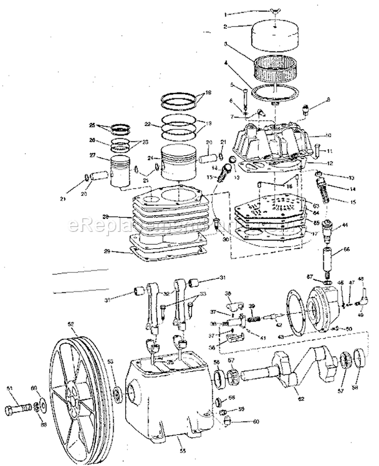 Page A Diagram and Parts List for 106175181  Craftsman Compressor
