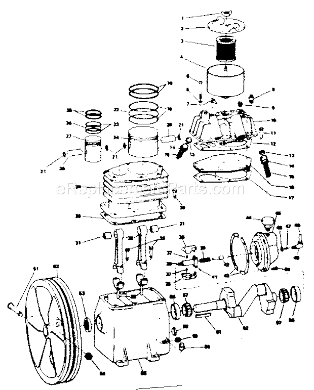 Page A Diagram and Parts List for 106175230  Craftsman Compressor