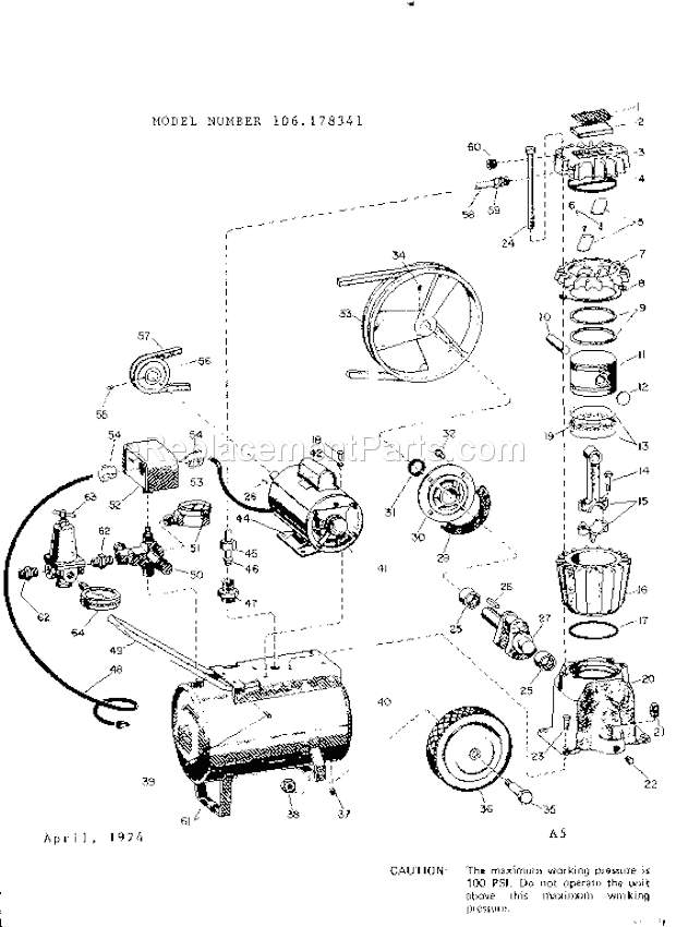 Page A Diagram and Parts List for 106178341  Craftsman Paint Sprayer