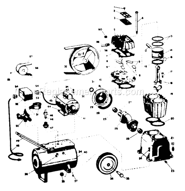 Page A Diagram and Parts List for 106179780  Craftsman Compressor