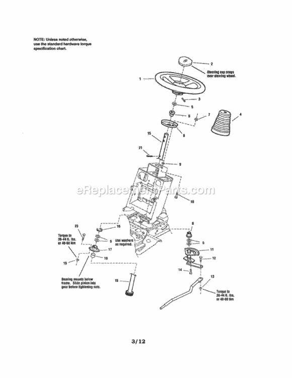 Page A Diagram and Parts List for 107250050  Craftsman Lawn Tractor