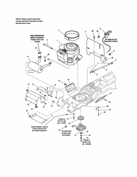 Page M Diagram and Parts List for 107250050  Craftsman Lawn Tractor