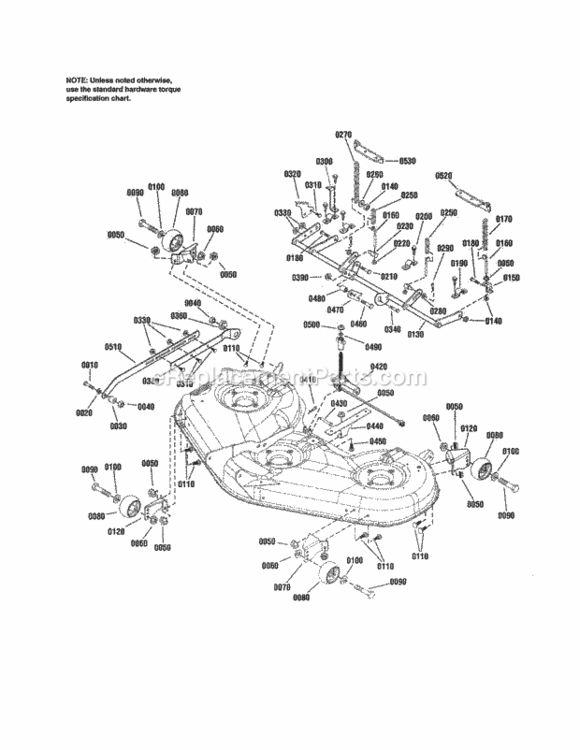 Page P Diagram and Parts List for 107250050  Craftsman Lawn Tractor