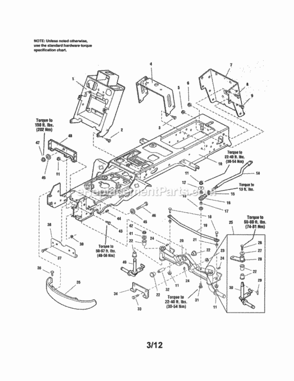Page A Diagram and Parts List for 107250060  Craftsman Lawn Tractor