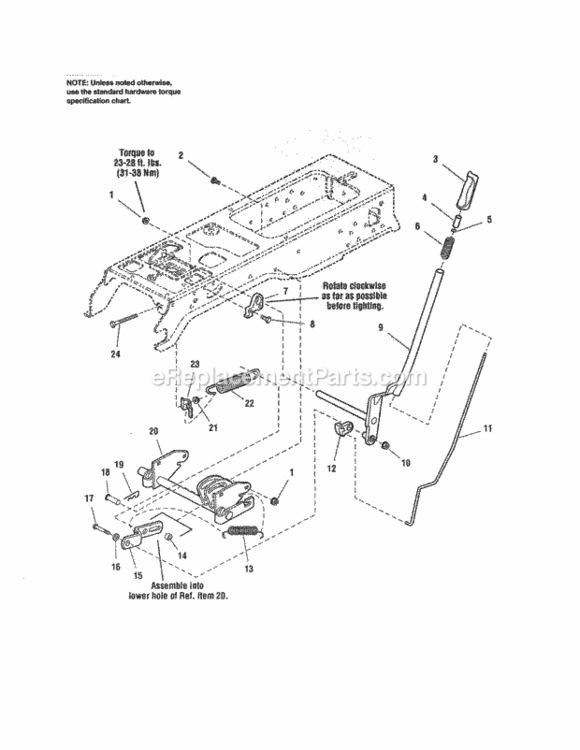 Page J Diagram and Parts List for 107250060  Craftsman Lawn Tractor