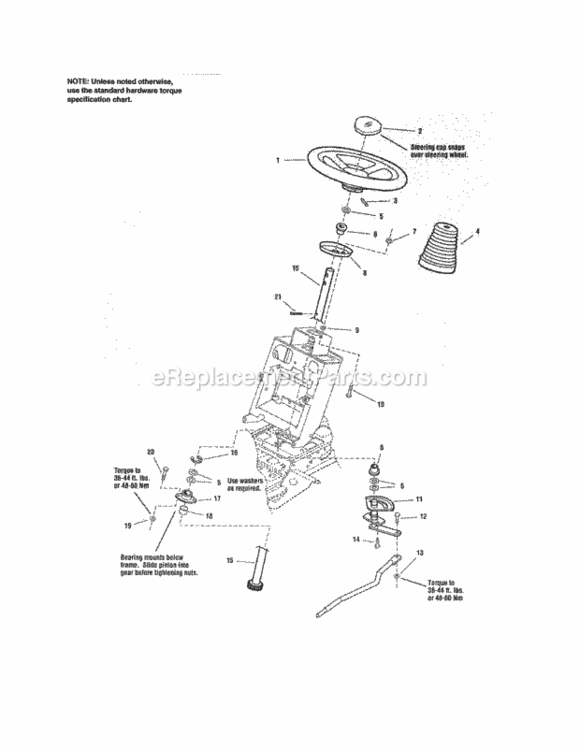 Page B Diagram and Parts List for 107250060  Craftsman Lawn Tractor