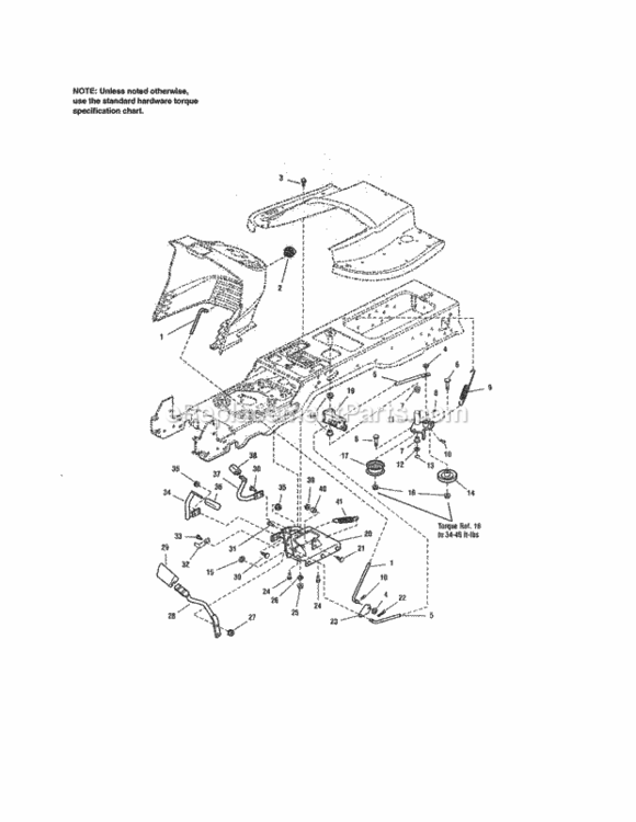 Page E Diagram and Parts List for 107250060  Craftsman Lawn Tractor