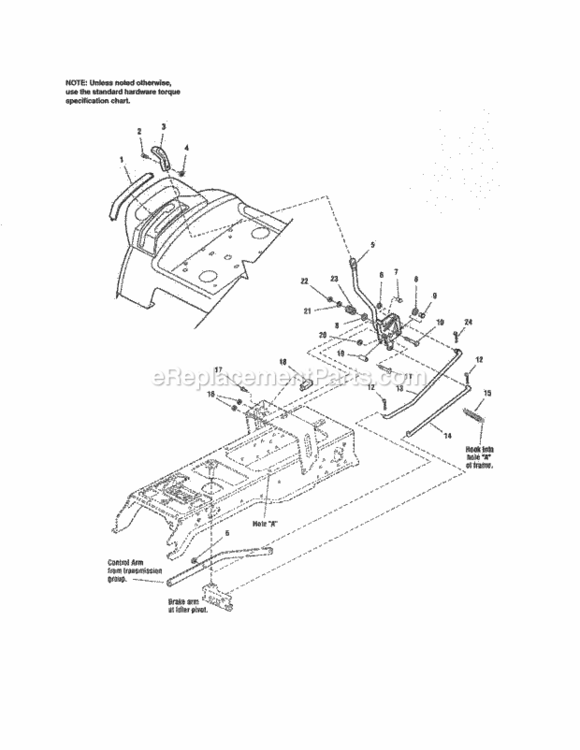 Page F Diagram and Parts List for 107250060  Craftsman Lawn Tractor