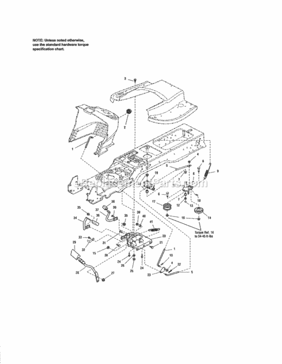 Page F Diagram and Parts List for 107250070  Craftsman Lawn Tractor