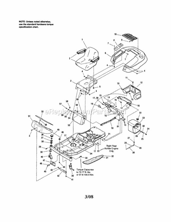 Page A Diagram and Parts List for 107277720  Craftsman Lawn Tractor