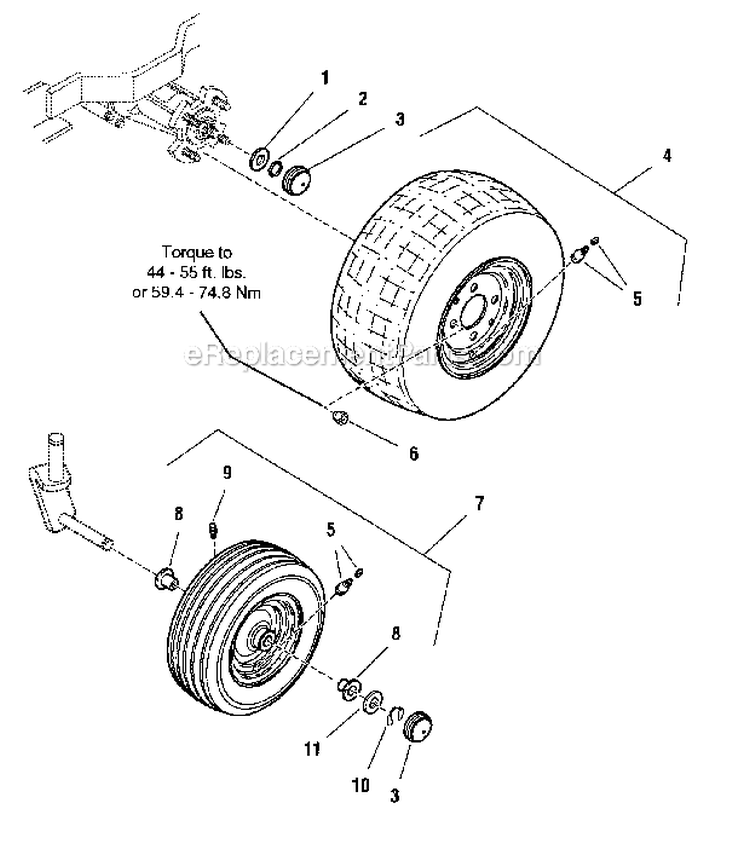 Wheels_And_Tires Diagram and Parts List for 107277740  Craftsman Lawn Mower