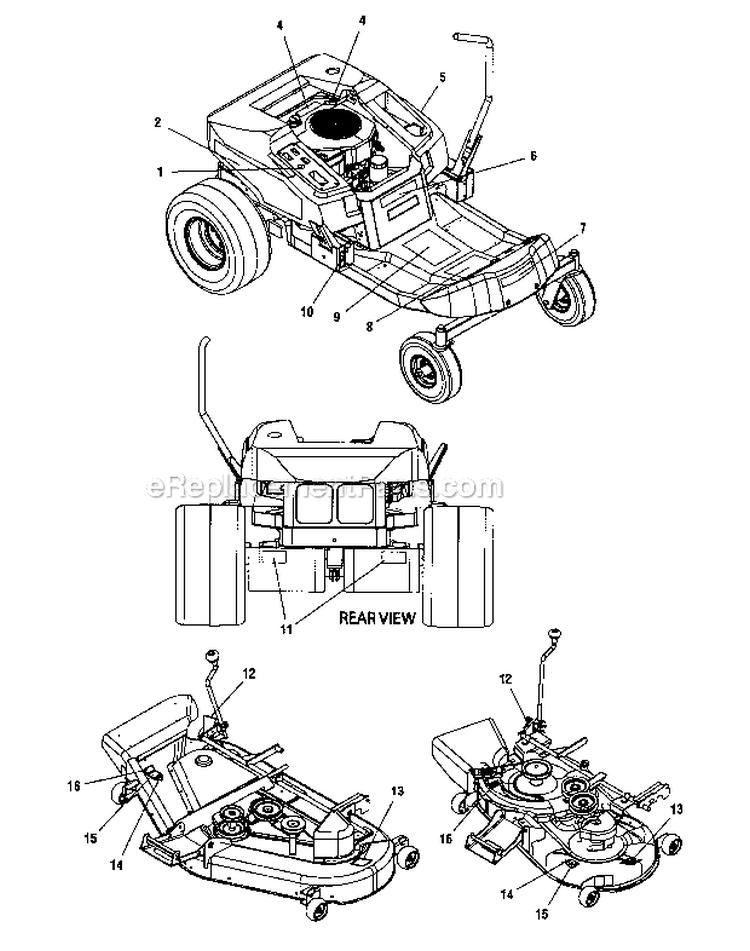 Decals Diagram and Parts List for 107277740  Craftsman Lawn Mower
