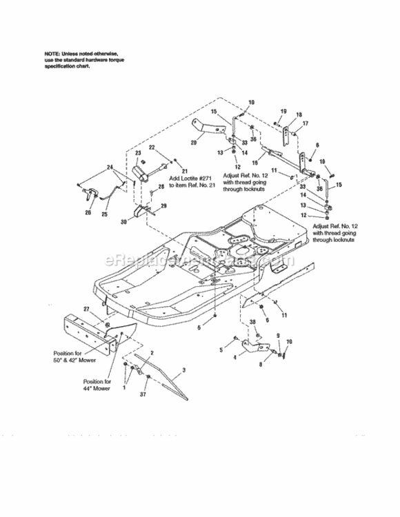 Page F Diagram and Parts List for 107277860  Craftsman Lawn Tractor