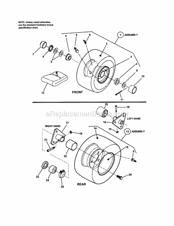 Page L Diagram and Parts List for 107280340  Craftsman Lawn Tractor