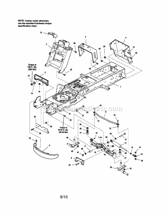 Page A Diagram and Parts List for 107289850  Craftsman Lawn Tractor