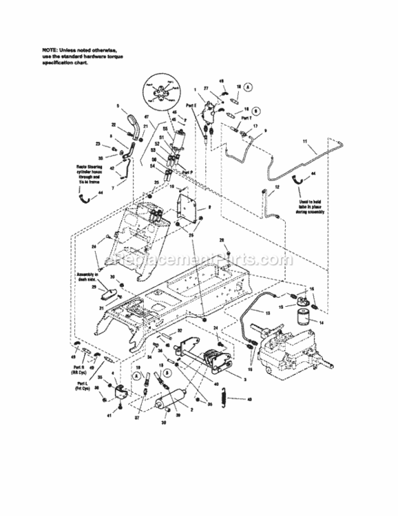 Page K Diagram and Parts List for 107289850  Craftsman Lawn Tractor
