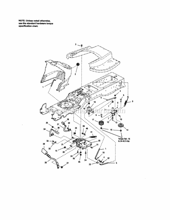 Page F Diagram and Parts List for 107289850  Craftsman Lawn Tractor