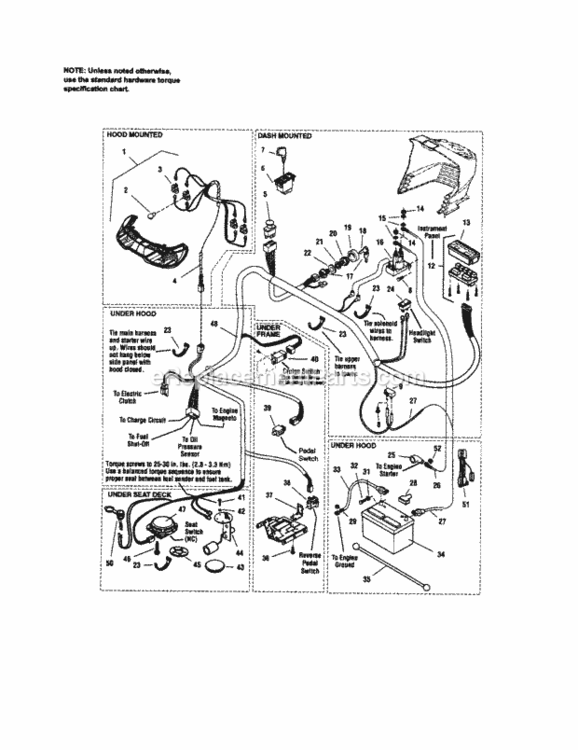 Page H Diagram and Parts List for 107289850  Craftsman Lawn Tractor