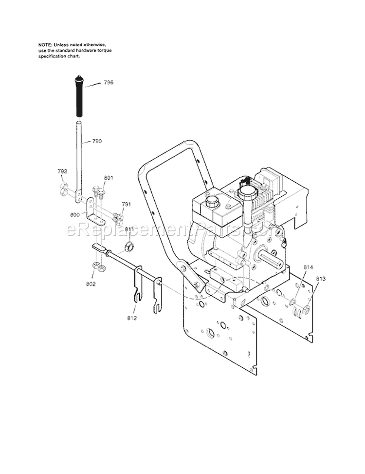 Shift Yoke Diagram and Parts List for 107889650  Craftsman Snow Blower