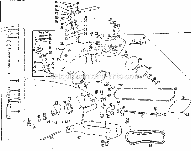 Unit Diagram and Parts List for 10822921  Craftsman Reciprocating Saw