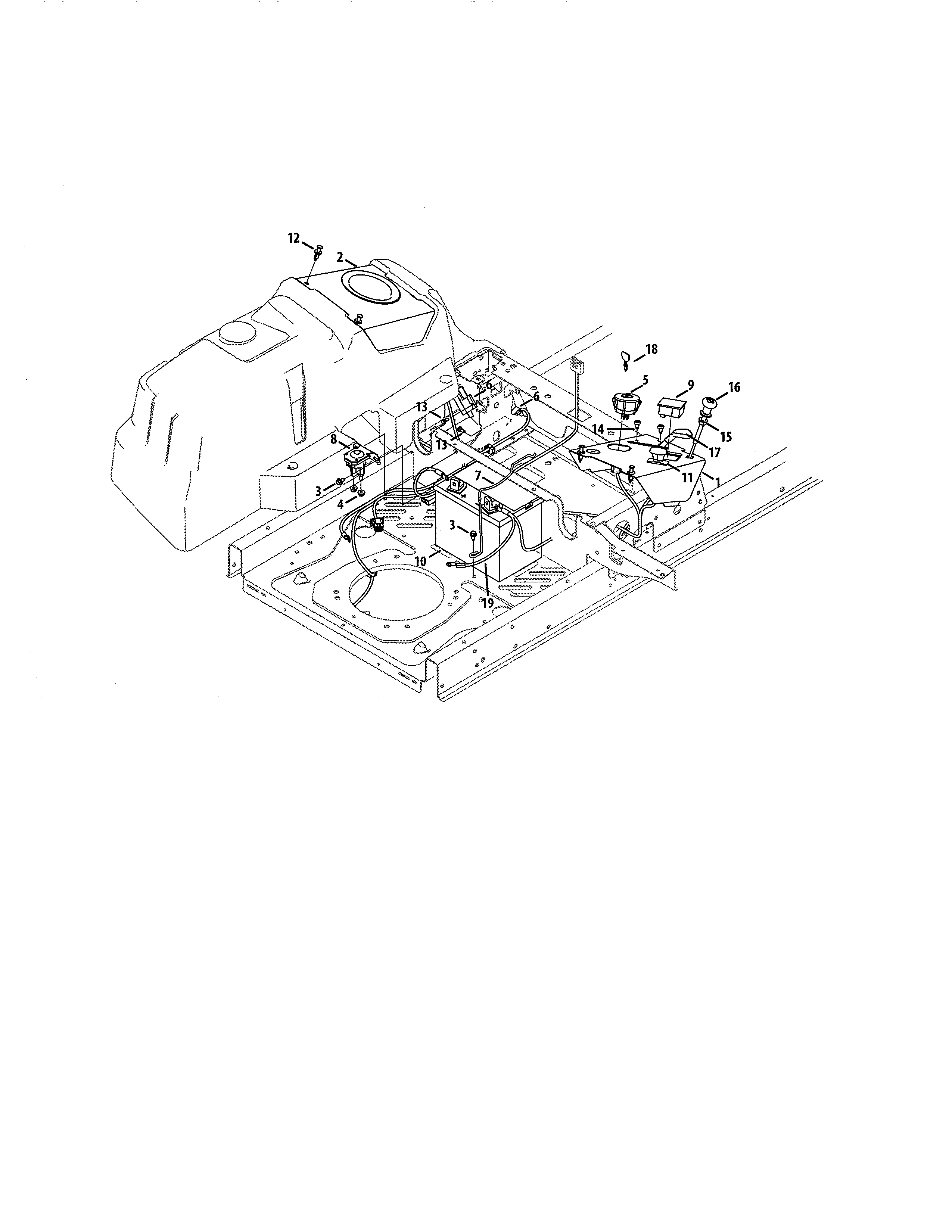 Console/battery Diagram and Parts List for 247204241  Craftsman Engine
