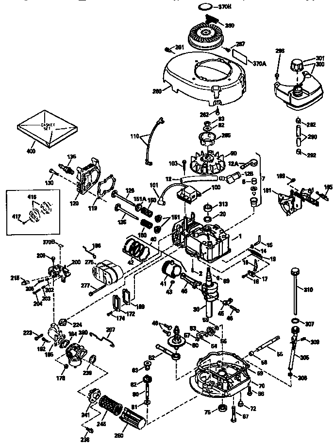 Engine Model: 143.964510 (71/143) Diagram and Parts List for 143964510  Craftsman Engine