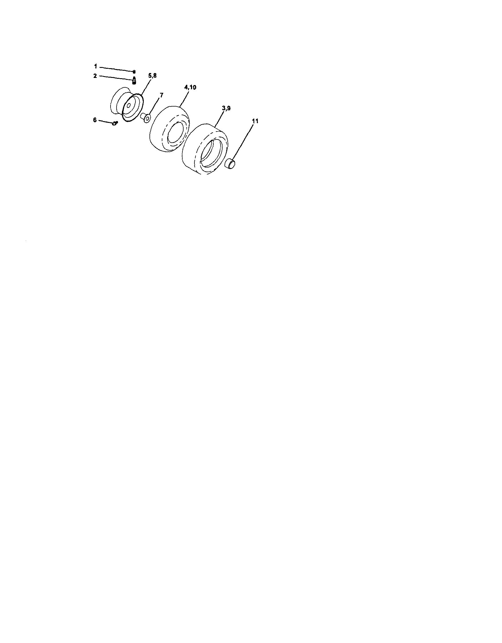 Wheels And Tires Diagram and Parts List for 917274351  Craftsman Lawn Tractor