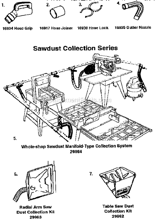 Accessories_And_Sawdust_Collection_Series Diagram and Parts List for 113177060  Craftsman Utility Vacuum
