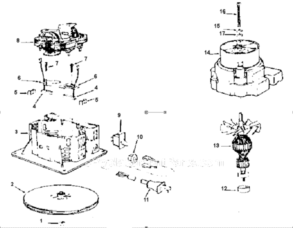Motor_For_Craftsman_Wet-Dry_Vac Diagram and Parts List for 113179120  Craftsman Utility Vacuum