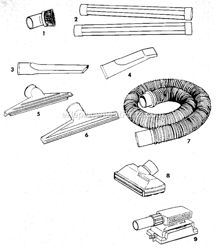 Accessories Diagram and Parts List for 113179130  Craftsman Utility Vacuum