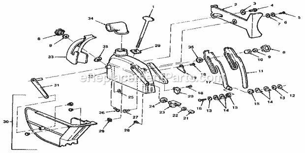 Page D Diagram and Parts List for 113196120  Craftsman Chop Saw