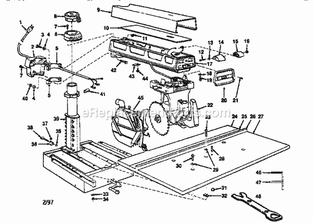 Page A Diagram and Parts List for 113196380  Craftsman Chop Saw