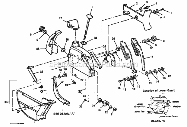 Page D Diagram and Parts List for 113196380  Craftsman Chop Saw